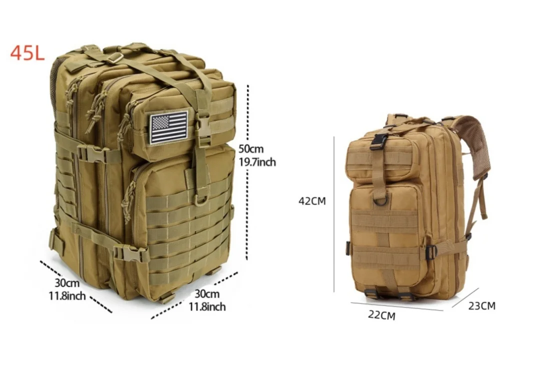 Comparativa de tamaños entre los modelos 30L y 45L de ReFire Gear