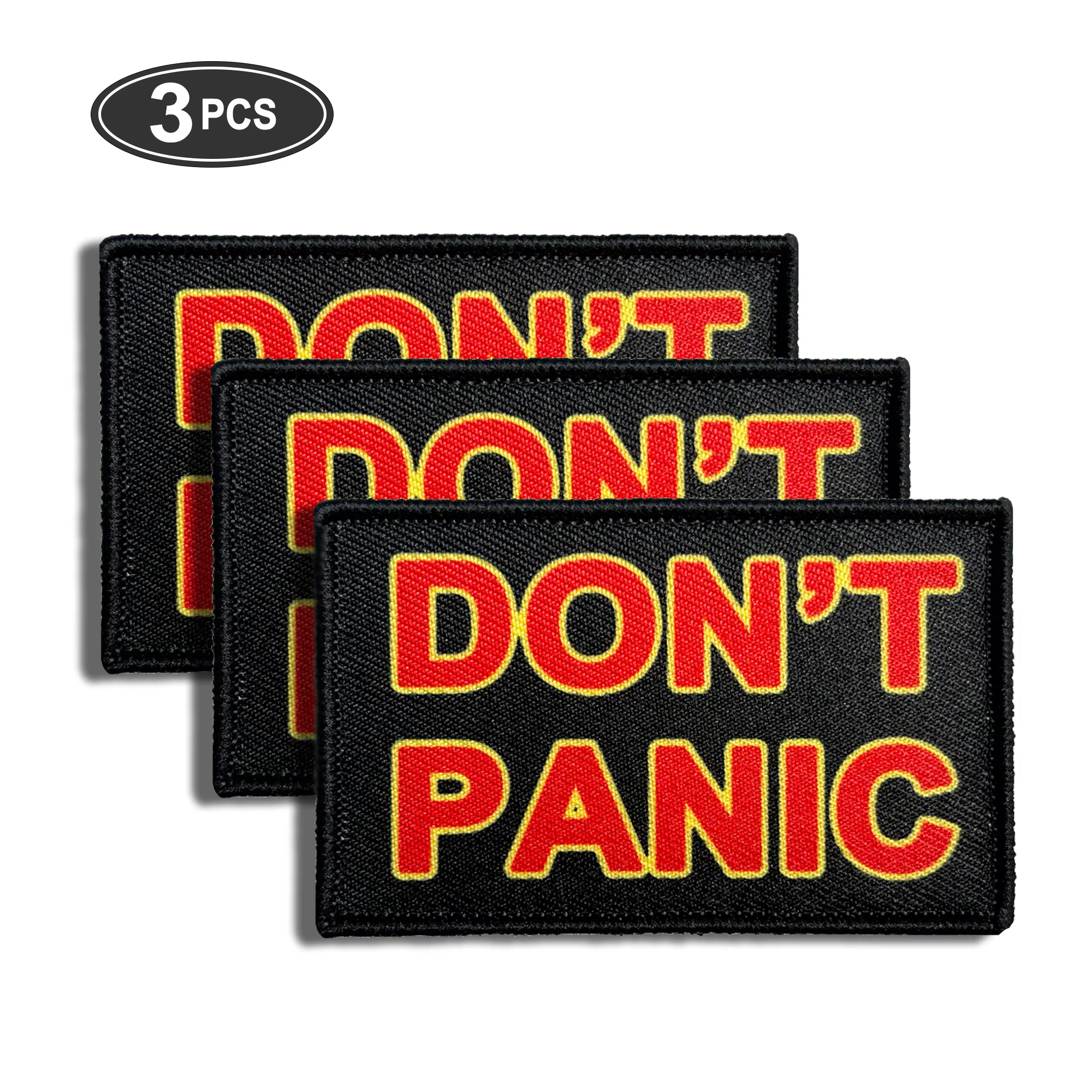 Parche bordado moral Don't Panic con cierre velcro gancho y bucle - imagen 3