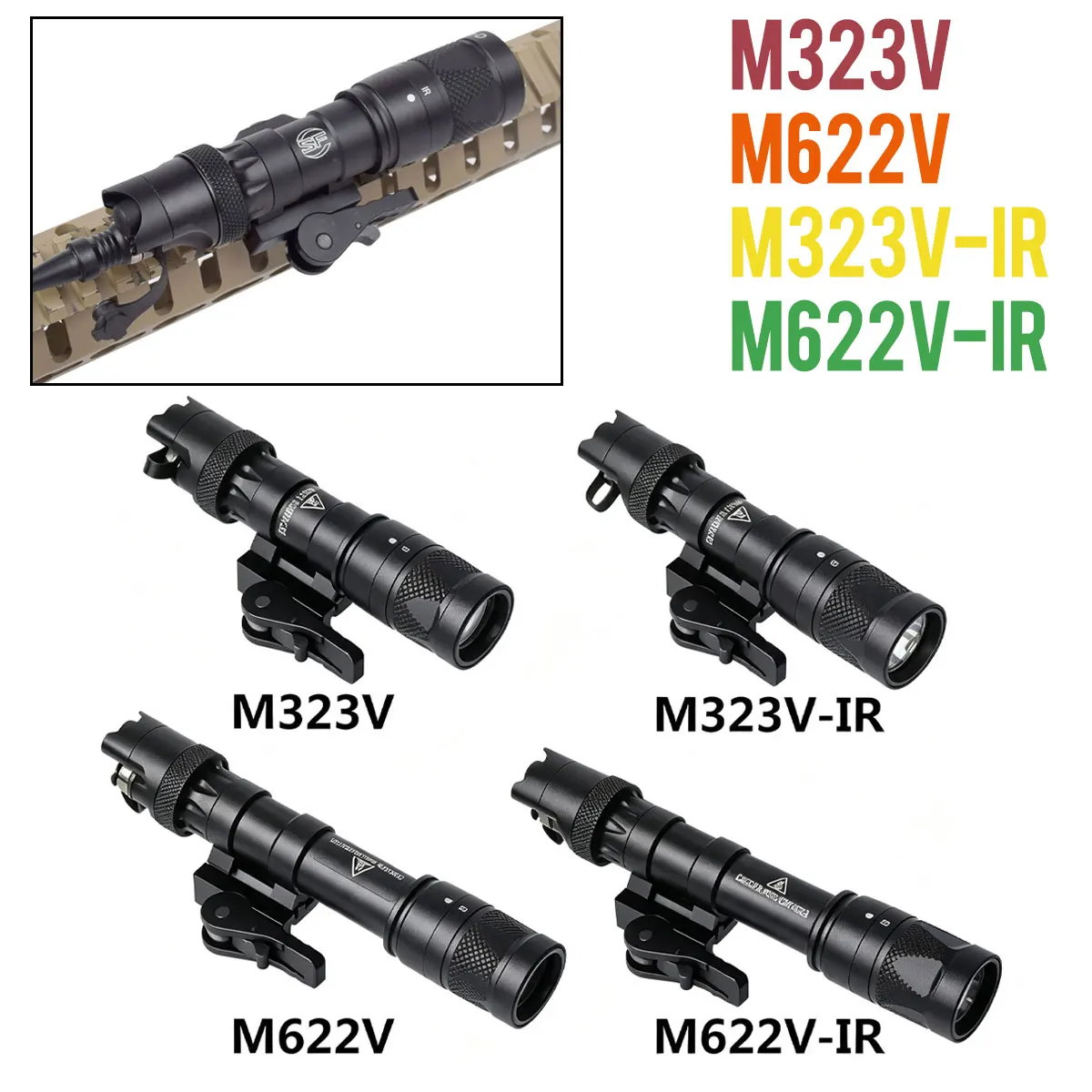 SF M323V Linterna Táctica IR+LED Blanca con QD y Interruptor Remoto - imagen 3