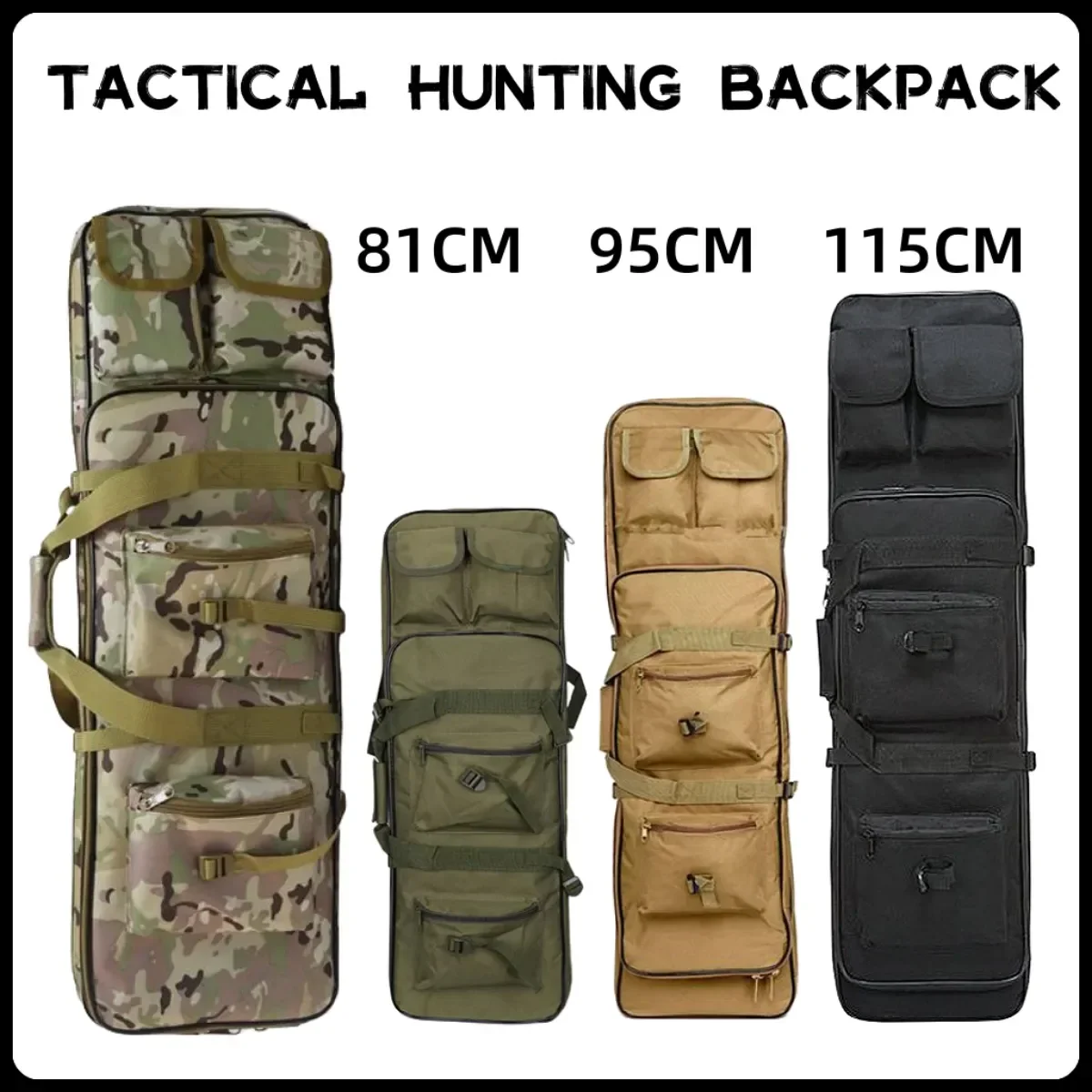 Funda táctica doble para rifle – Transporte exterior con bolsa para pistola - imagen 3