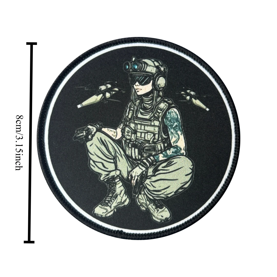 Parche bordado gamer cyberpunk FPV con velcro para mochila - imagen 2