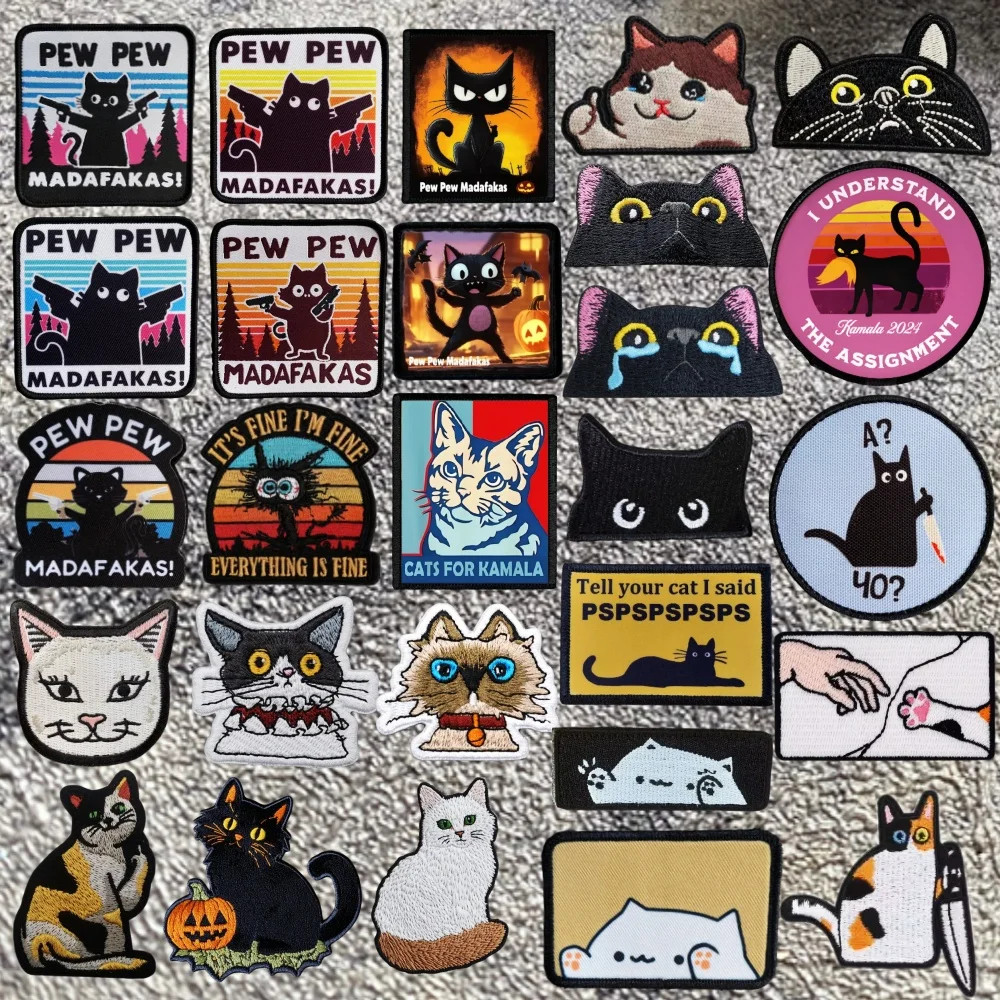 Parche Gato Pew Halloween – Insignia Molina para mochila - imagen 2