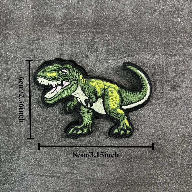 Parche bordado de dinosaurio con velcro para uniforme y mochila