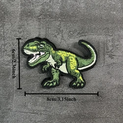 Parche bordado de dinosaurio con velcro para uniforme y mochila