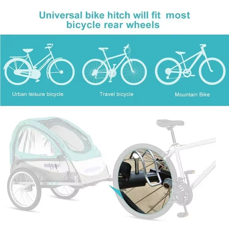 Adaptador enganche remolque bicicleta acero portaequipajes trasero - imagen 5