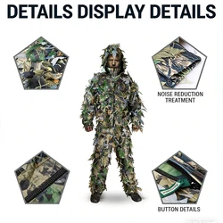 Traje Ghillie 3D Camuflaje Hojas para Táctico y Caza