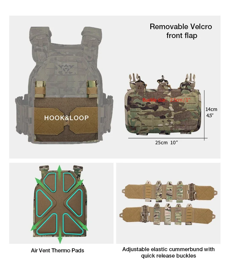 Chaleco táctico con diseño práctico para movimiento