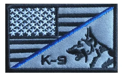 Parche K9 bordado bandera EE. UU. con pata, velcro gancho/bucle - imagen 4