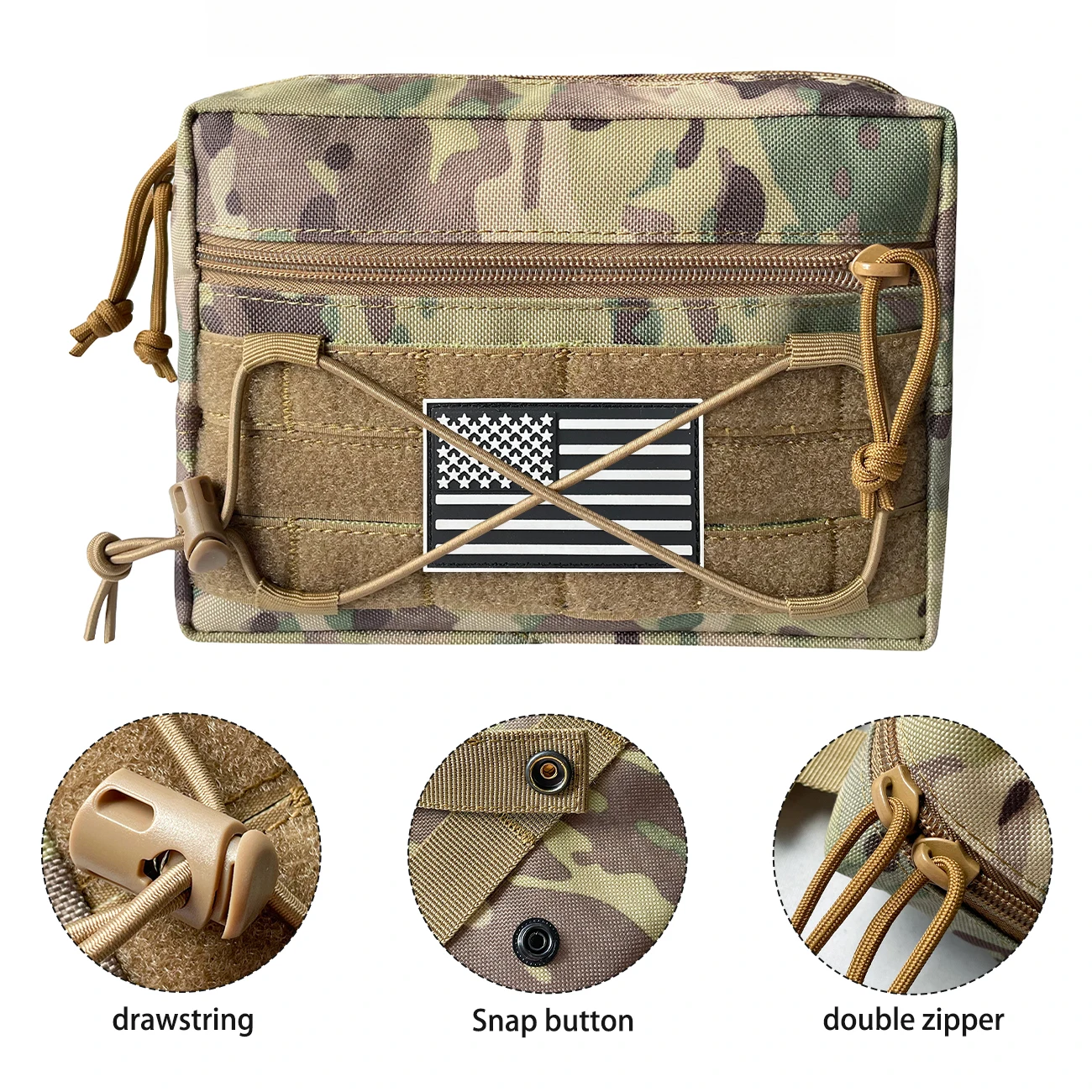 Bolsa abdominal MOLLE 1000D con cinta adhesiva para herramientas y outdoor - imagen 4