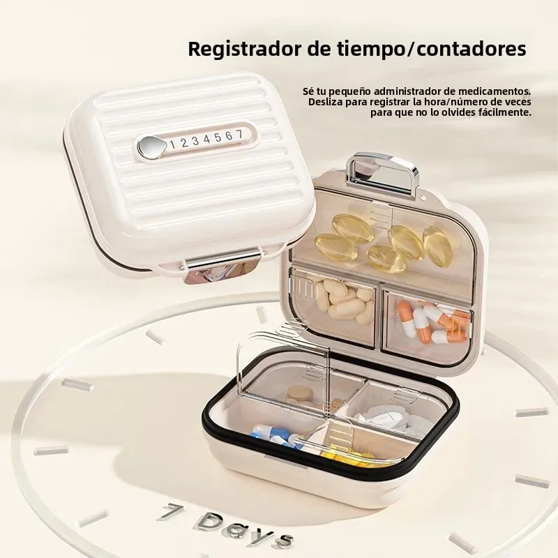 Pastillero portátil con compartimentos para medicación semanal - imagen 2