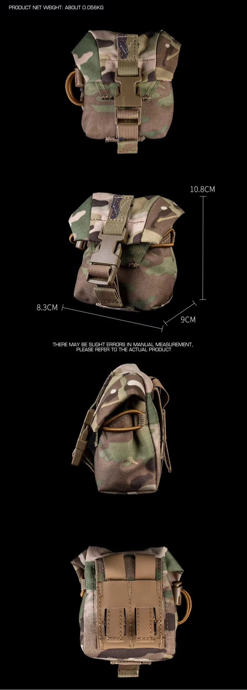 Detalle del sistema MOLLE trasero para acople a chalecos y cinturones