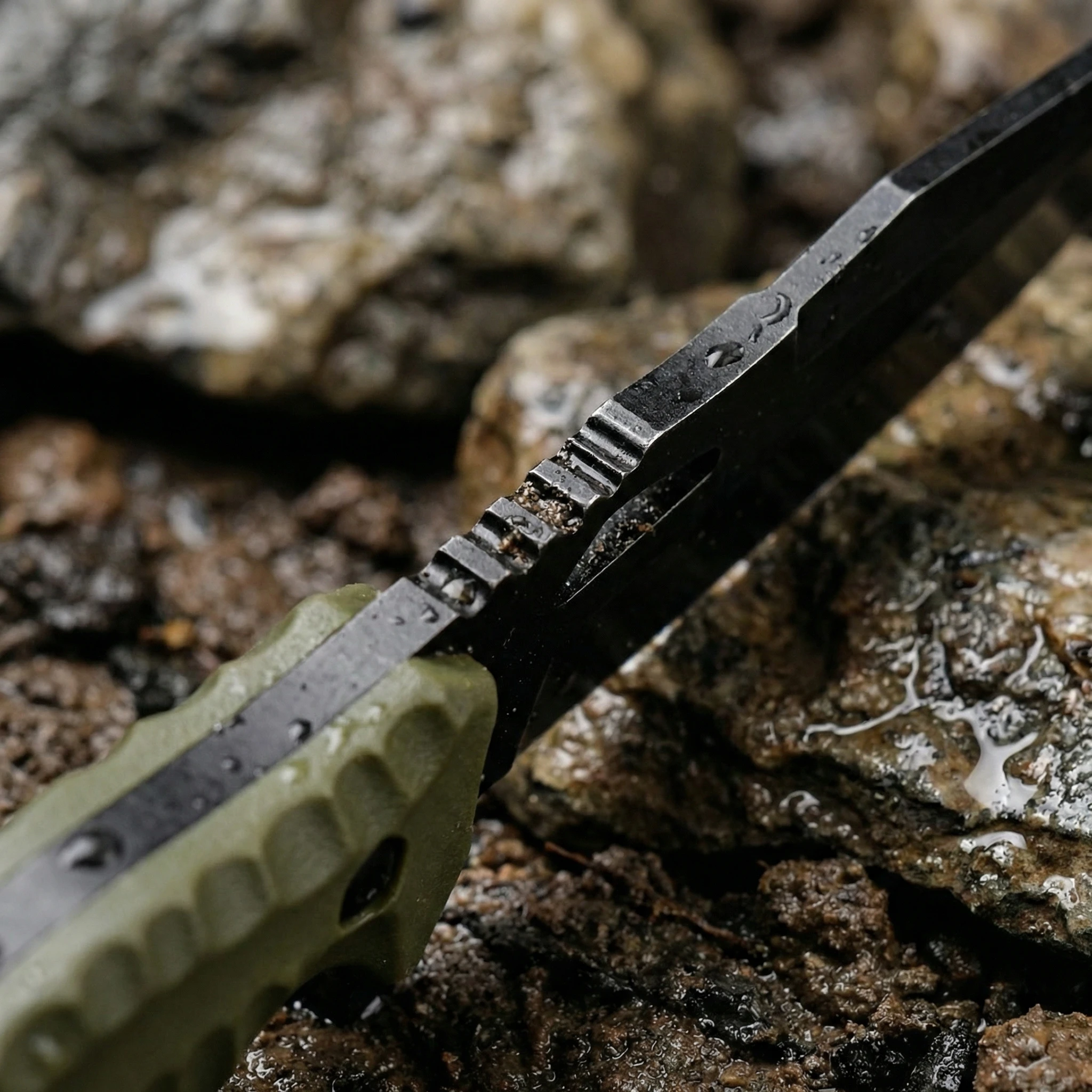 Cuchillo fijo táctico para exterior con funda de emergencia - imagen 5