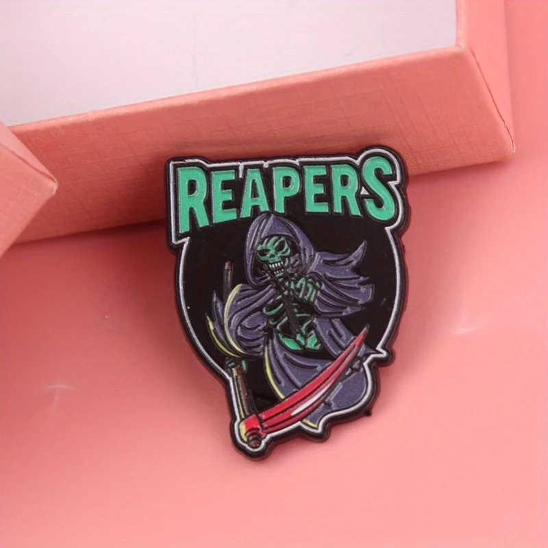 Neon Reaper insignia luminosa con guadaña fosforescente y capucha - imagen 2