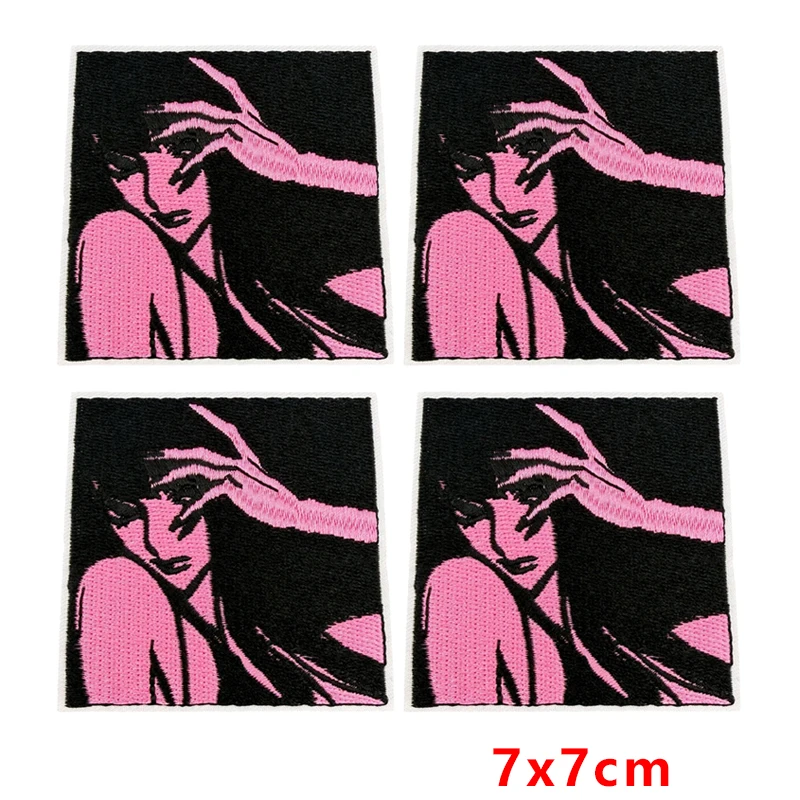 Parche bordado termoadhesivo gato rosa, corazón y niña para coser - imagen 3
