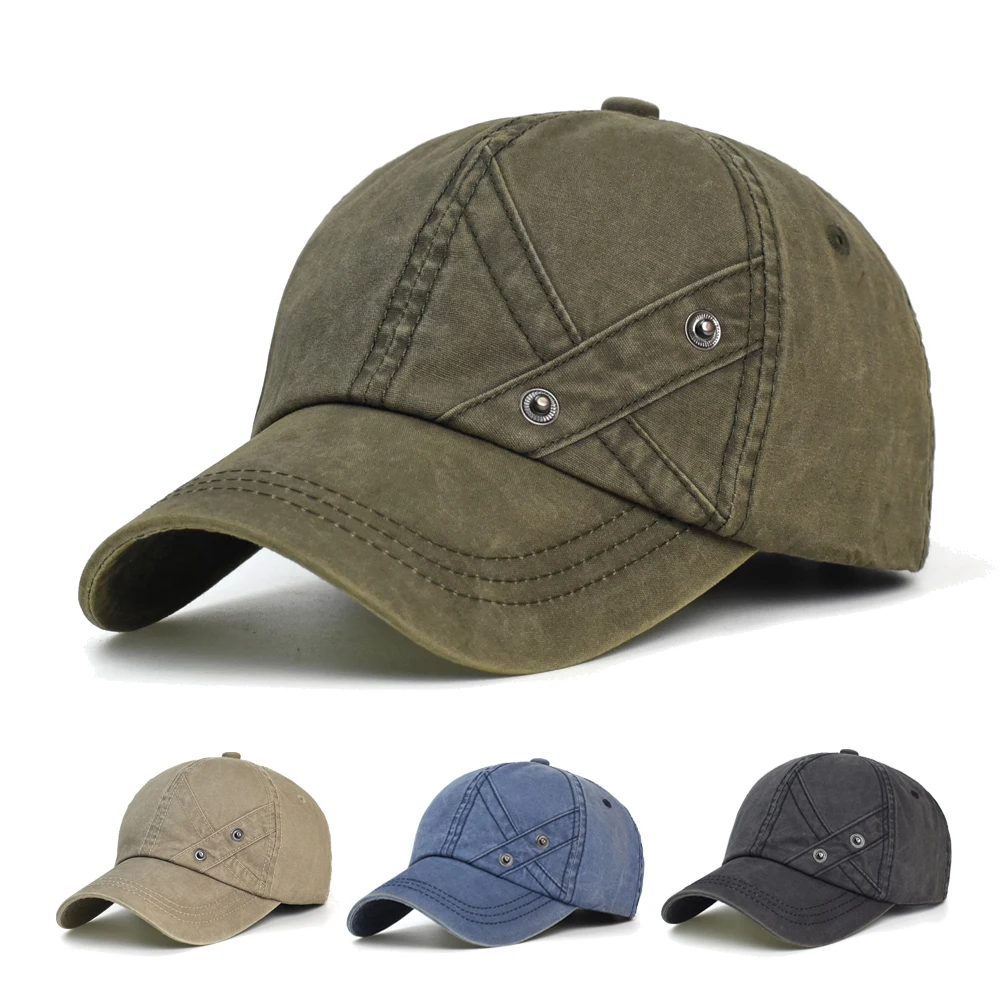 Gorra de béisbol de algodón lavado vintage ajustable perfil bajo