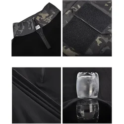 MCBK Conjunto uniforme táctico camuflaje impermeable cremallera corta
