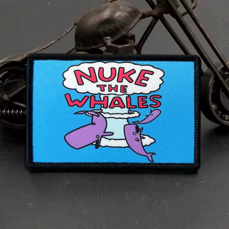 Parche táctico velcro frase Nuke The Whales para brazalete - imagen 2