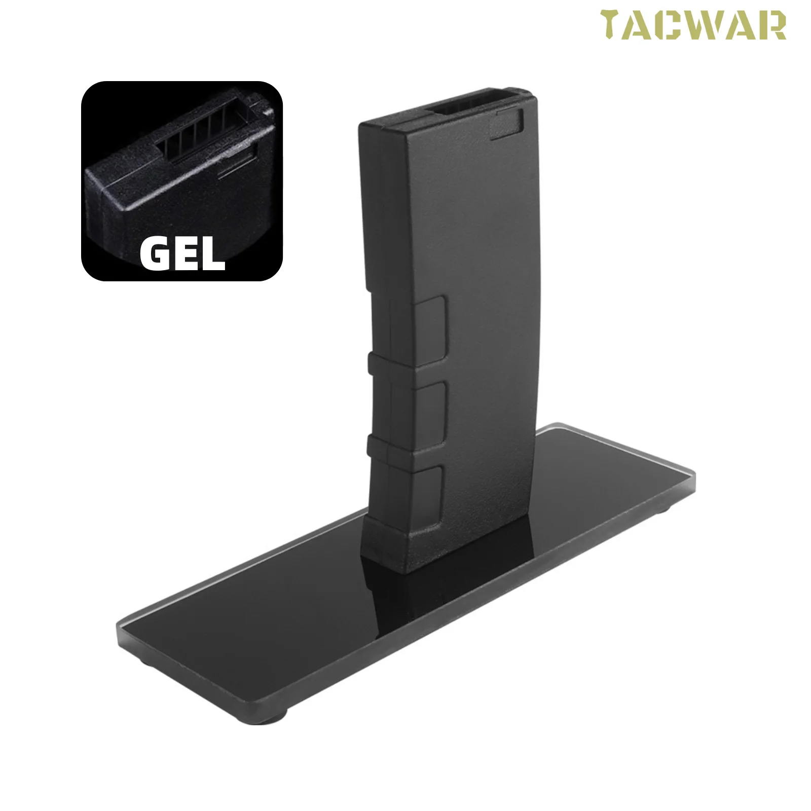 AR Rack GEL soporte de rifle airsoft con base antideslizante y vidrio