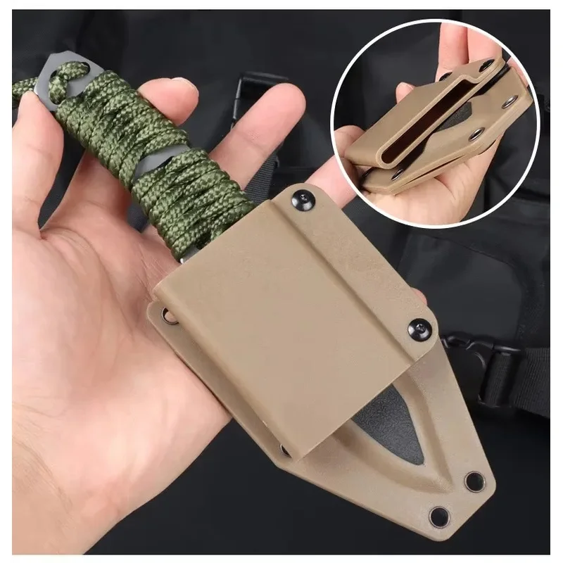 Cuchillo EDC hoja recta acero 8Cr13MoV mango cordón nailon outdoor - imagen 5