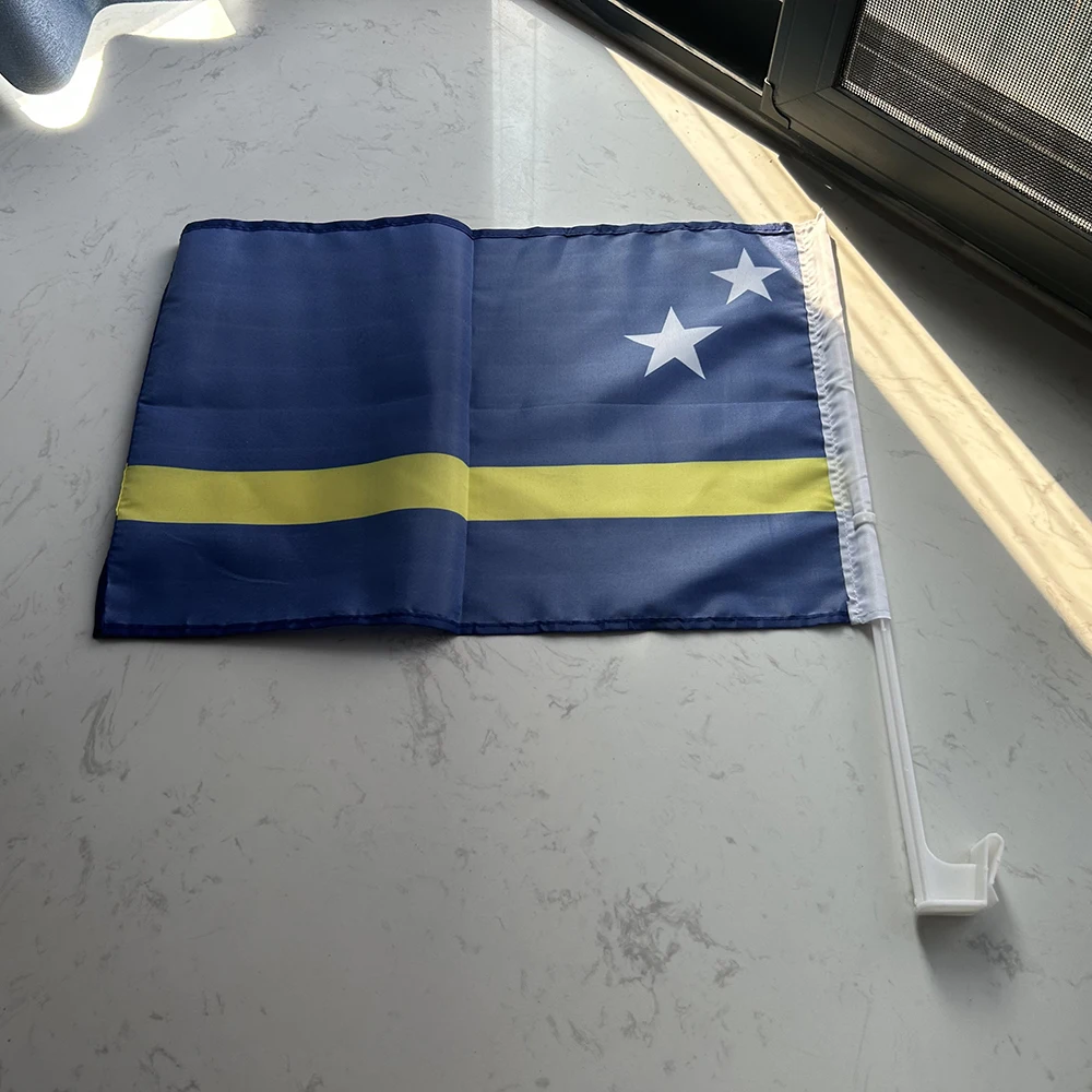 Bandera Curazao para coche de poliéster – banderín de ventana - imagen 3