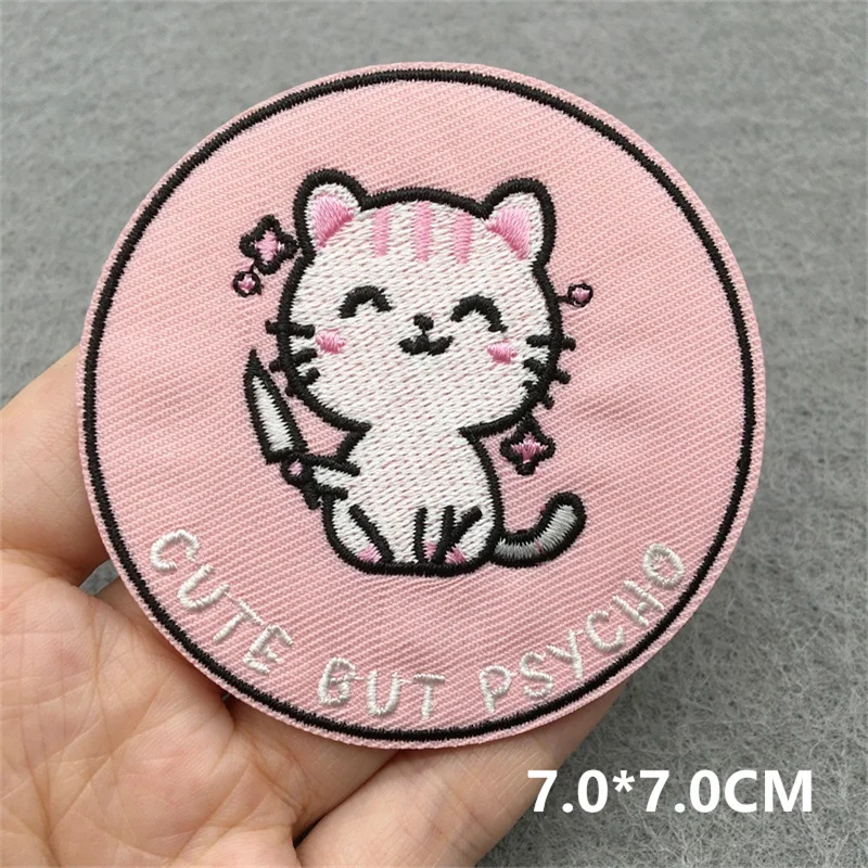 Parche bordado cara de gato termoadhesivo para chaqueta - imagen 5