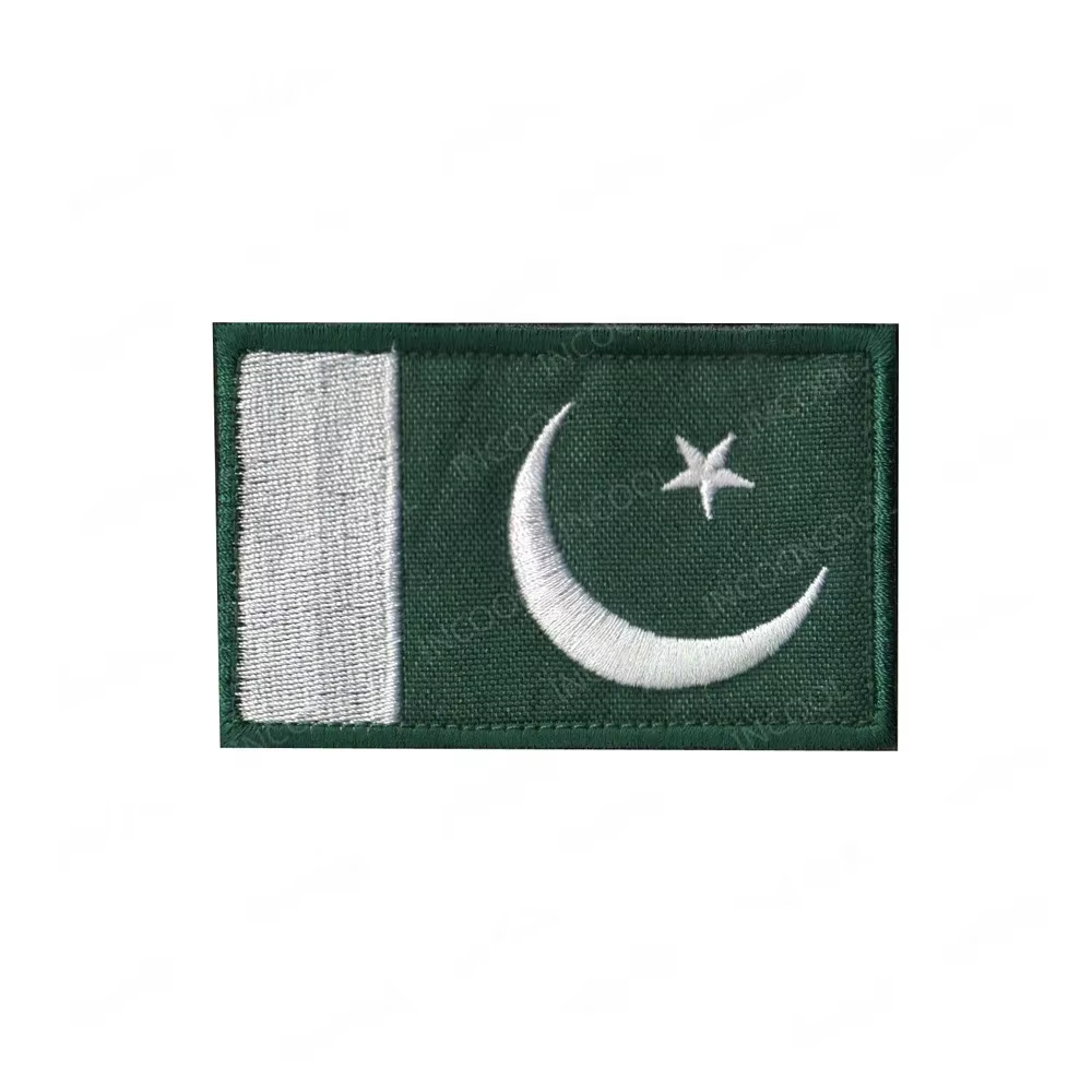 Parche bordado bandera Pakistan – Táctico militar MOLLE - imagen 3