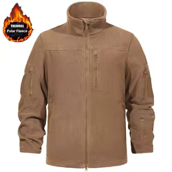 Chaqueta lana táctica hombre cremallera completa invierno
