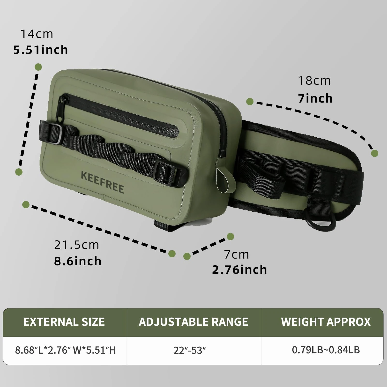 Riñonera impermeable táctica para pesca compacta con cierre hermético - imagen 5
