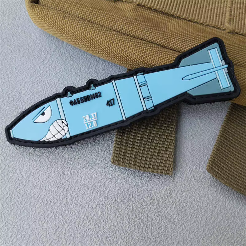 Parche táctico PVC de avión con adhesivo velcro para mochila