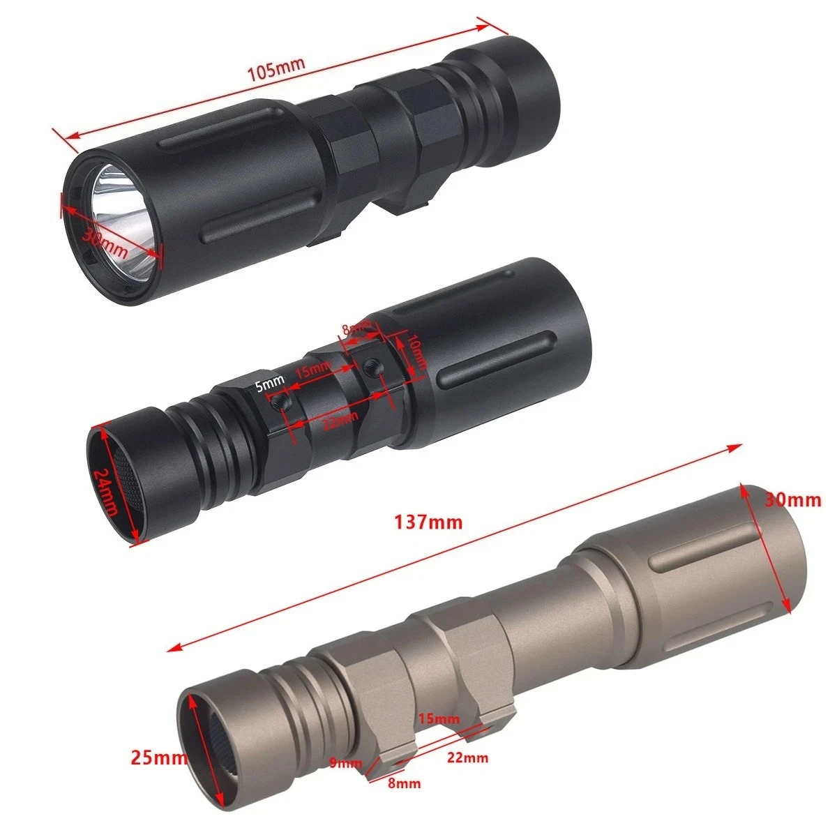 Linterna táctica MOD Unity con interruptor remoto de presión Airsoft - imagen 2