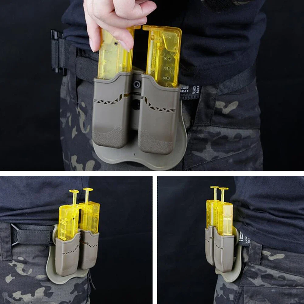 Bolsa para revistas táctica doble desmontable para pistola
