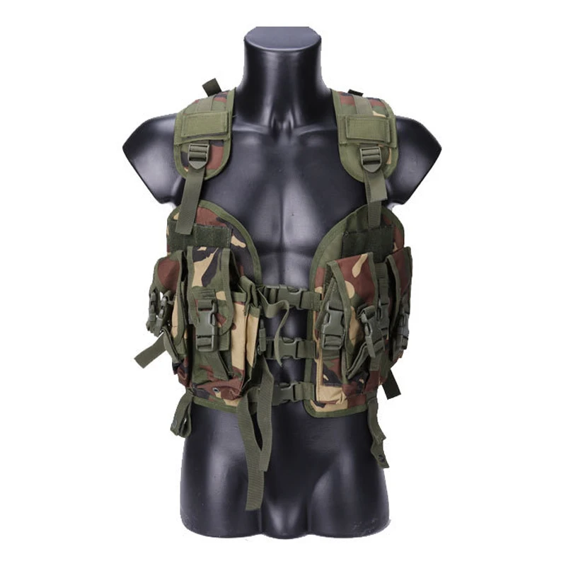 Chaleco táctico MOLLE Airsoft camuflaje portahidratación