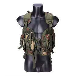 Chaleco táctico MOLLE Airsoft camuflaje portahidratación