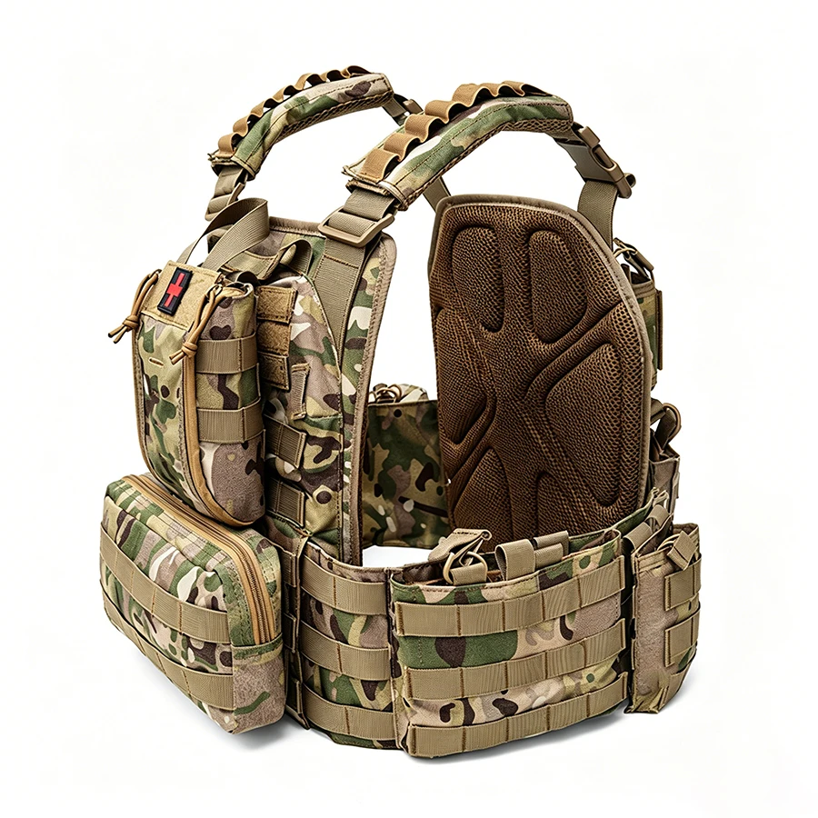 Chaleco Táctico MOLLE Camuflaje – Multicam para Caza y Operaciones - imagen 3