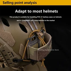 Batería táctica NVG PVS31 para casco airsoft con funda y retención