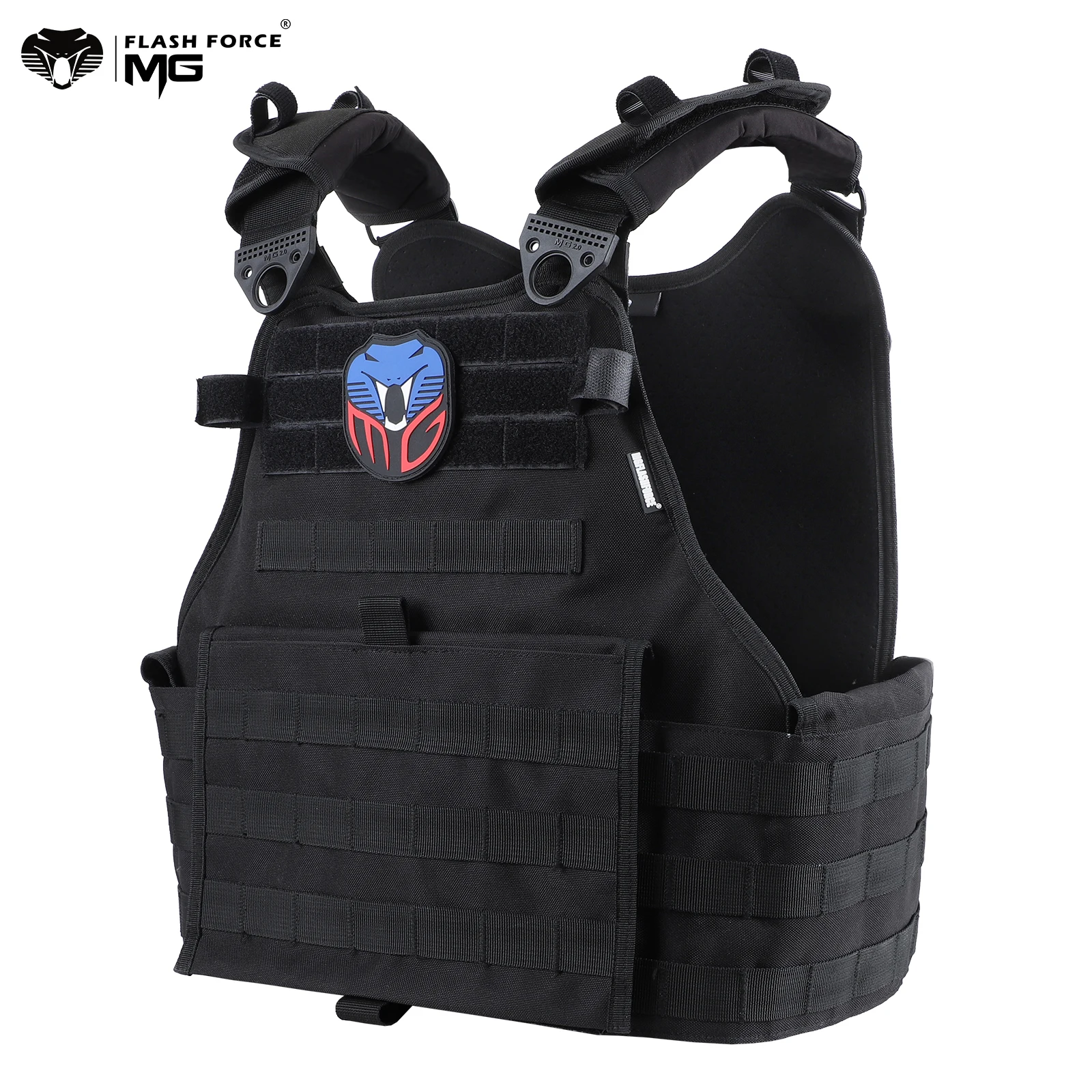 MGFLASHFORCE chaleco táctico militar MOLLE portador placa ligero