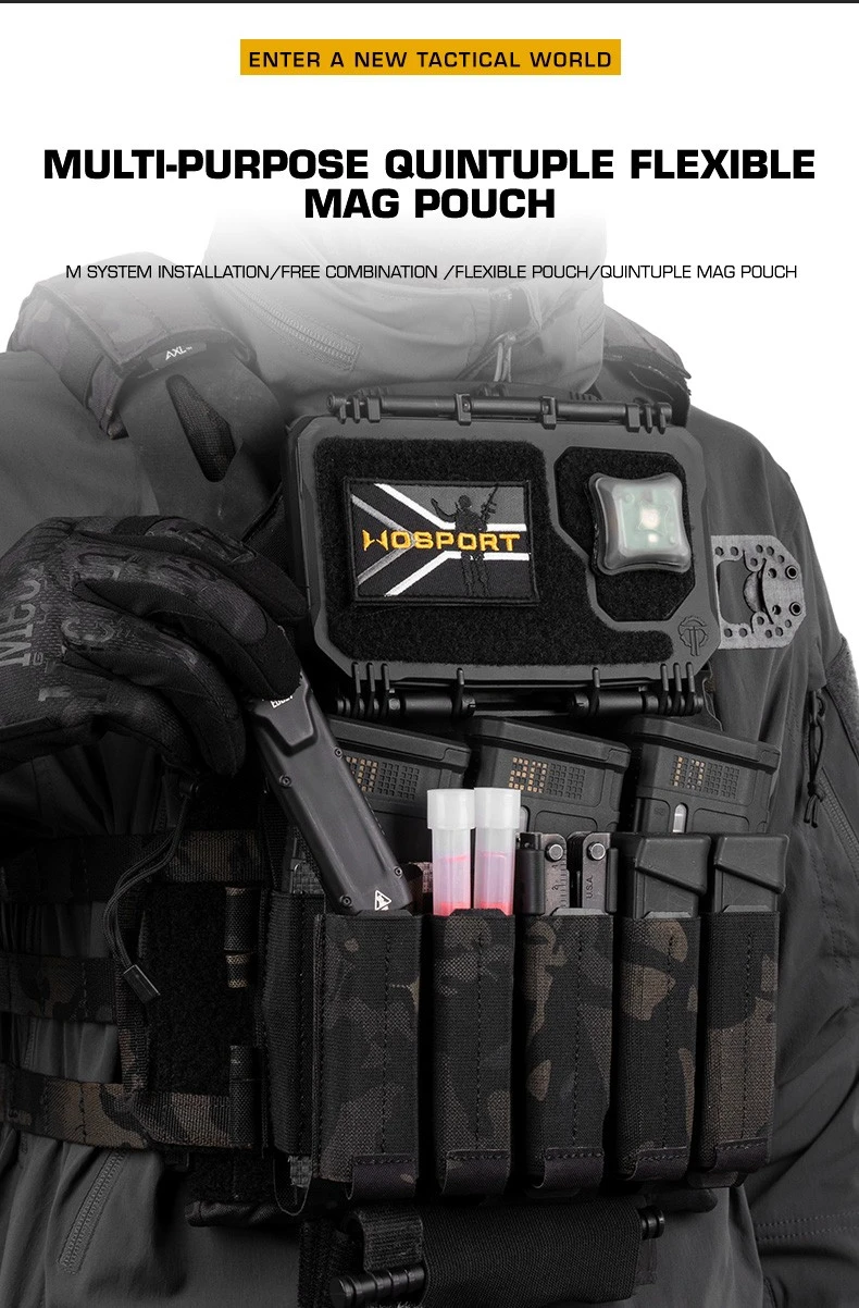 Portacargador MOLLE flexible de 5 unidades