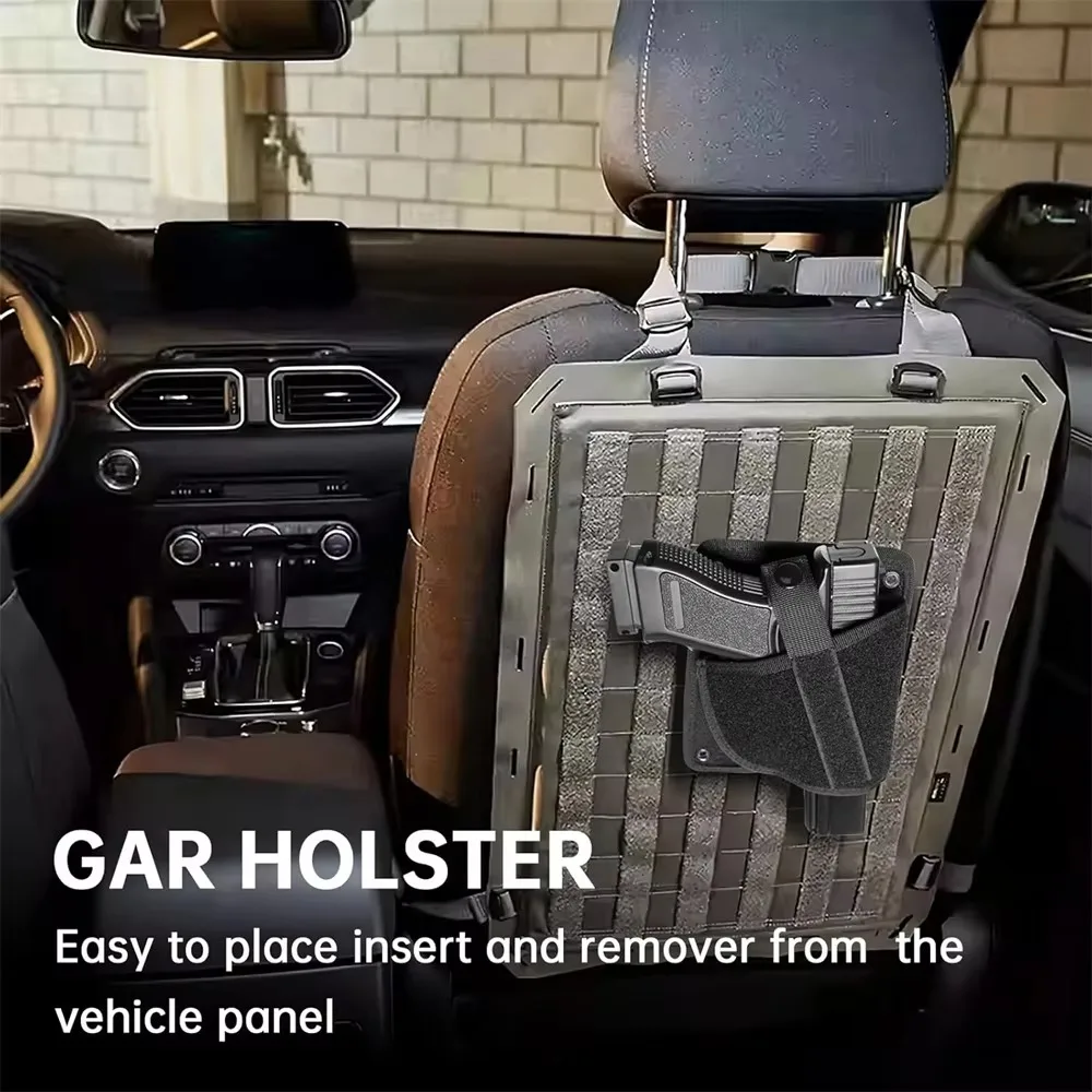 Funda táctica de pistola con panel MOLLE oculta para coche y pared - imagen 4