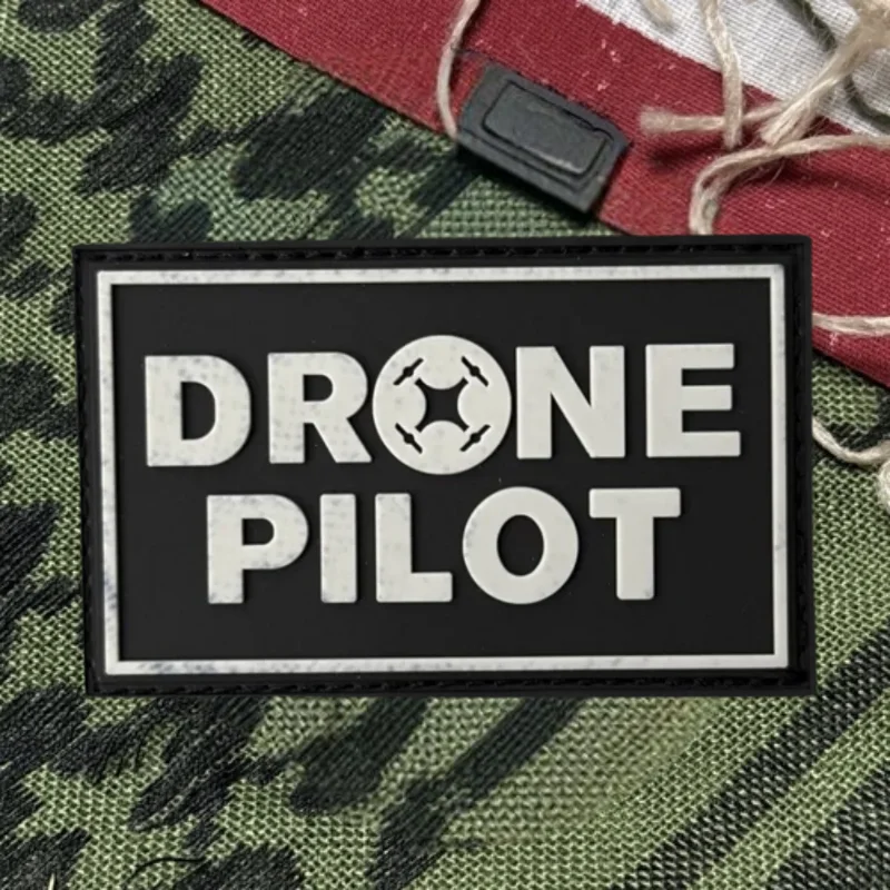 Parche PVC 3D piloto dron – Insignia moral militar con velcro
