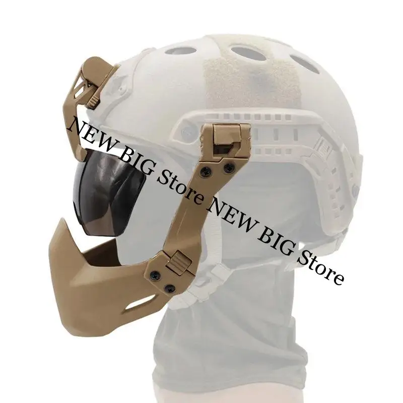 Casco táctico plegable universal con máscara de media cara y gafas - imagen 3