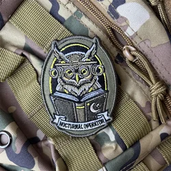 Parche táctico bordado búho insignia moral con gancho y bucle