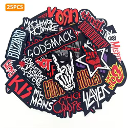 Parches tácticos rock bordado rayas planchar musicales DIY chaqueta