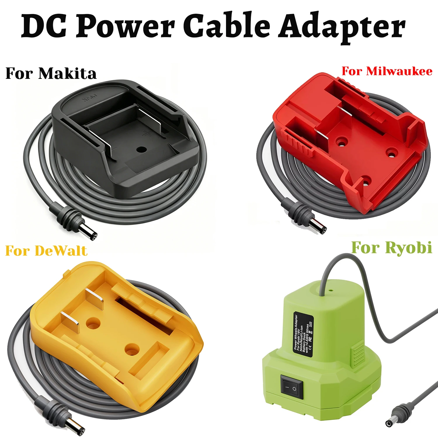 Cable adaptador DC 2,1 mm para baterías de herramientas de 18 V - imagen 3