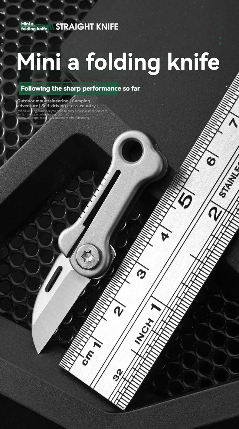 Mini cuchillo plegable de aleación de titanio, JIANLAI, para desembalaje