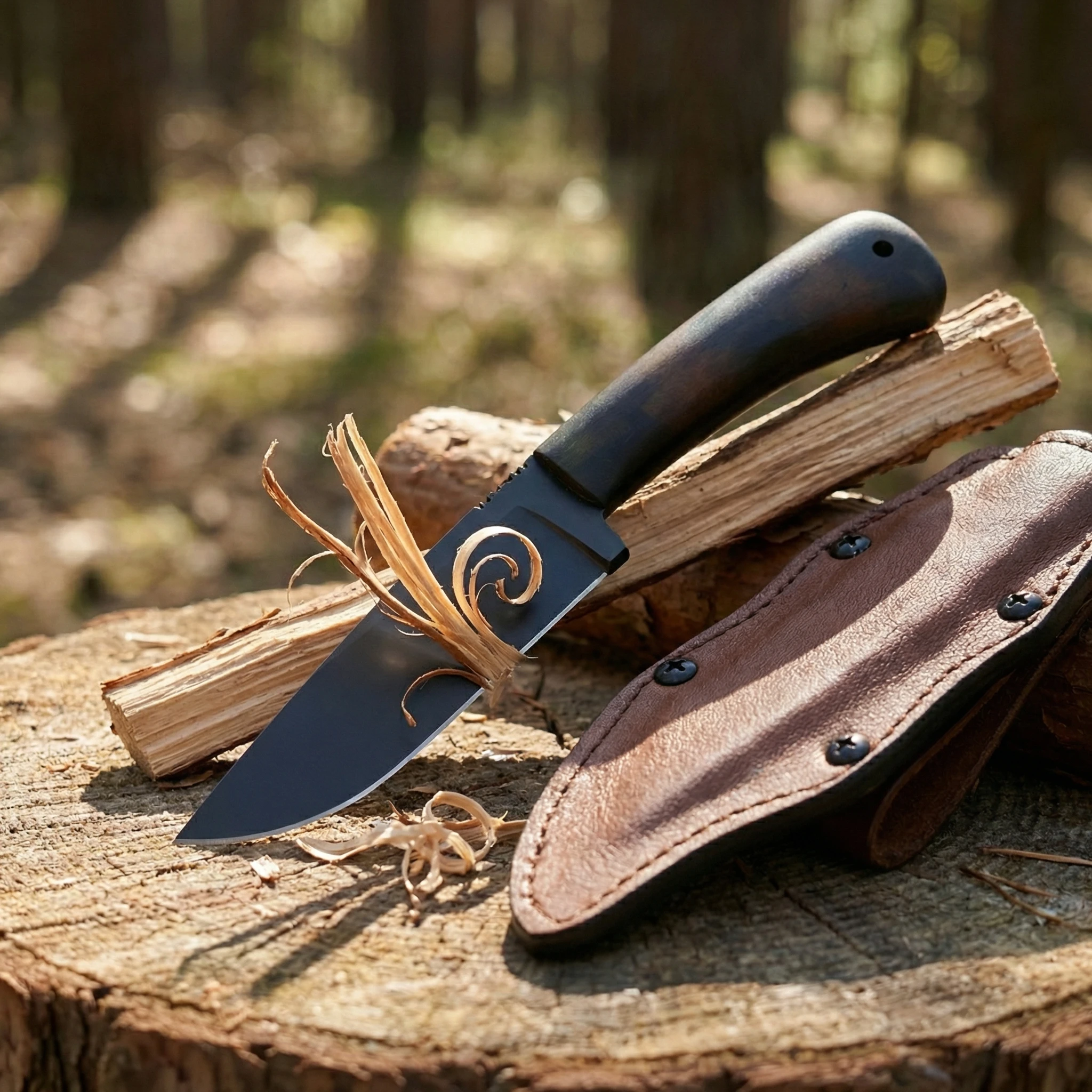 Cuchillo fijo de exterior con funda para camping y senderismo - imagen 5