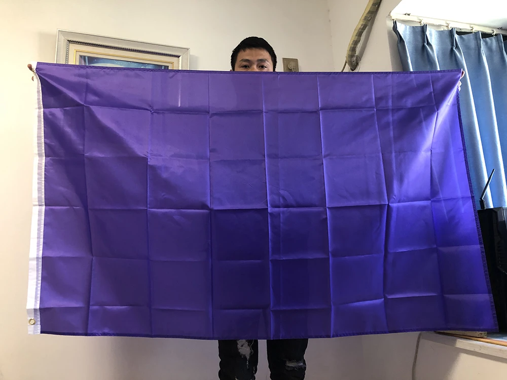 Bandera de poliéster liso morado para colgar o decoración - imagen 3