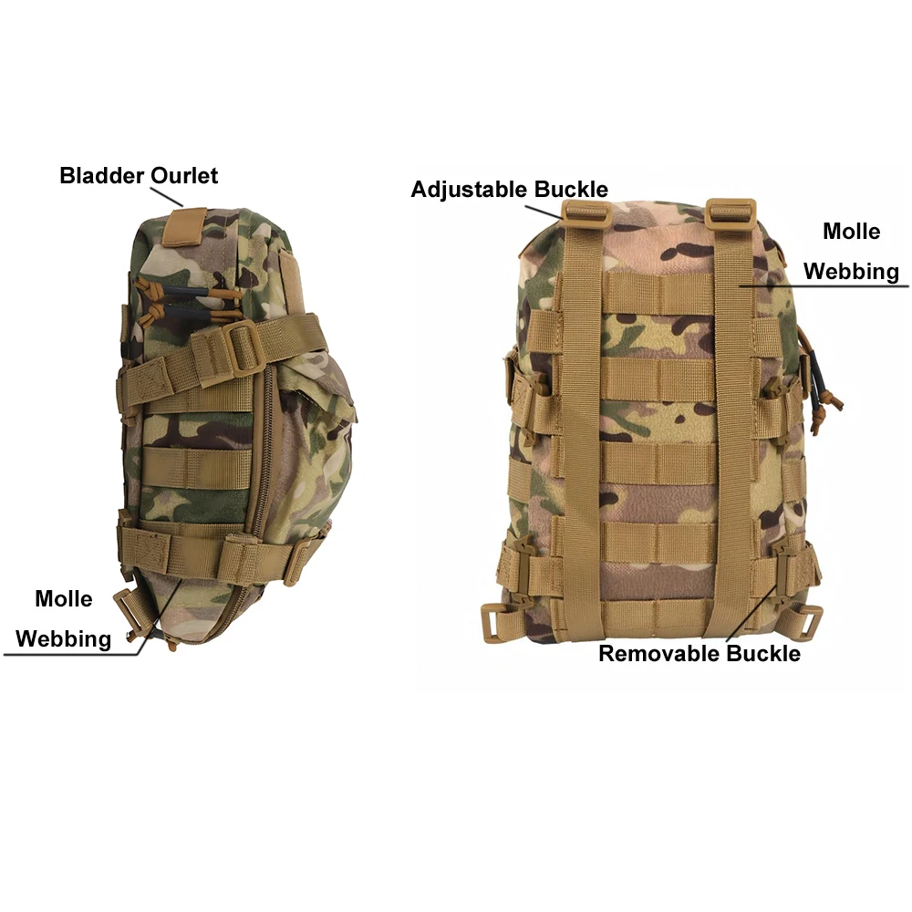 Bolsa hidratación táctica porta vejiga MOLLE para exterior - imagen 3