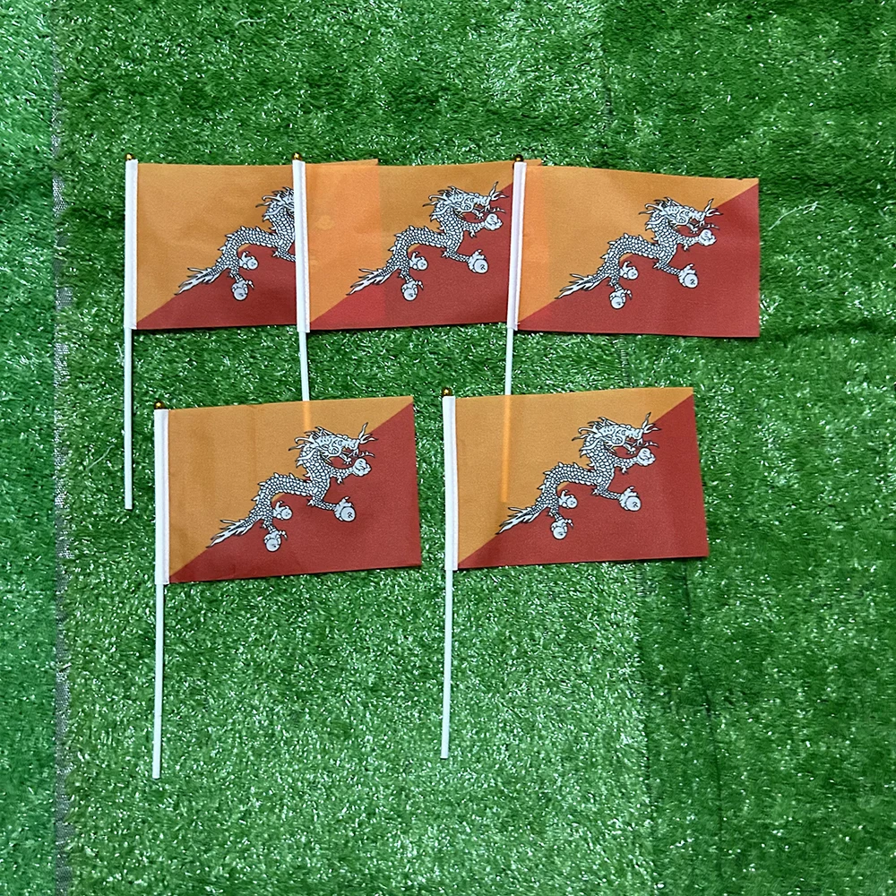 Bandera de mano Bután 14x21cm – Deportivo y decoración - imagen 3