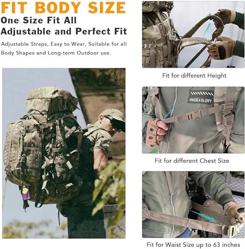 Mochila táctica impermeable con compartimento radio e hidratación - imagen 4