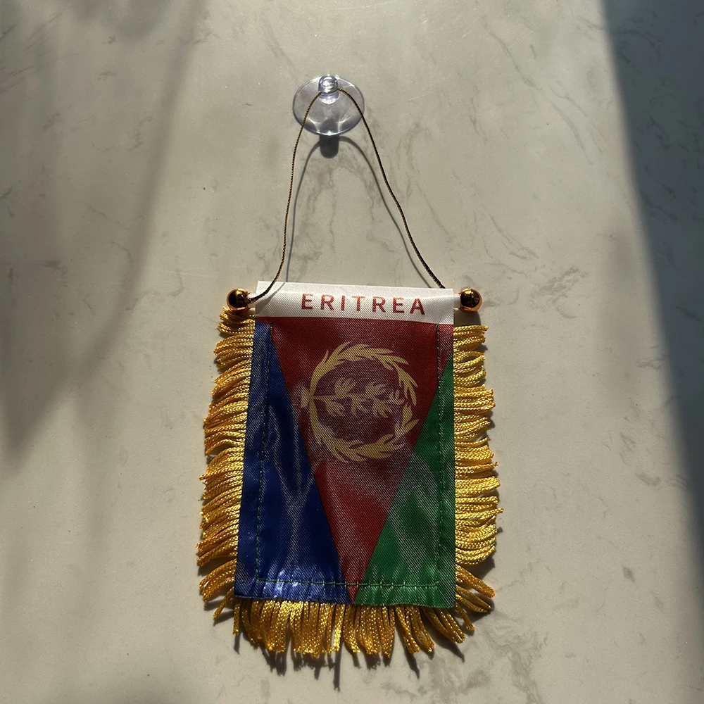 Mini bandera Eritrea vehículo – Poliéster impresión doble cara - imagen 3